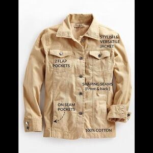 Turtle Bay New York Tan  Cotton Lightweight Jacket Size M